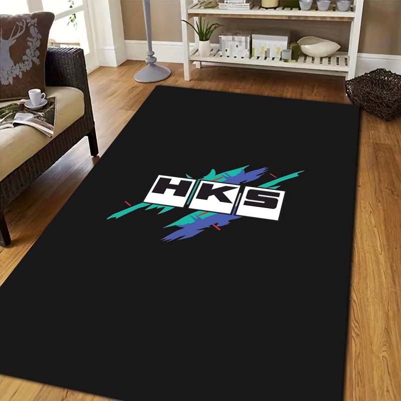 Outdoor Sport Flooring - 3D Racing H-HKS Print Area Rug